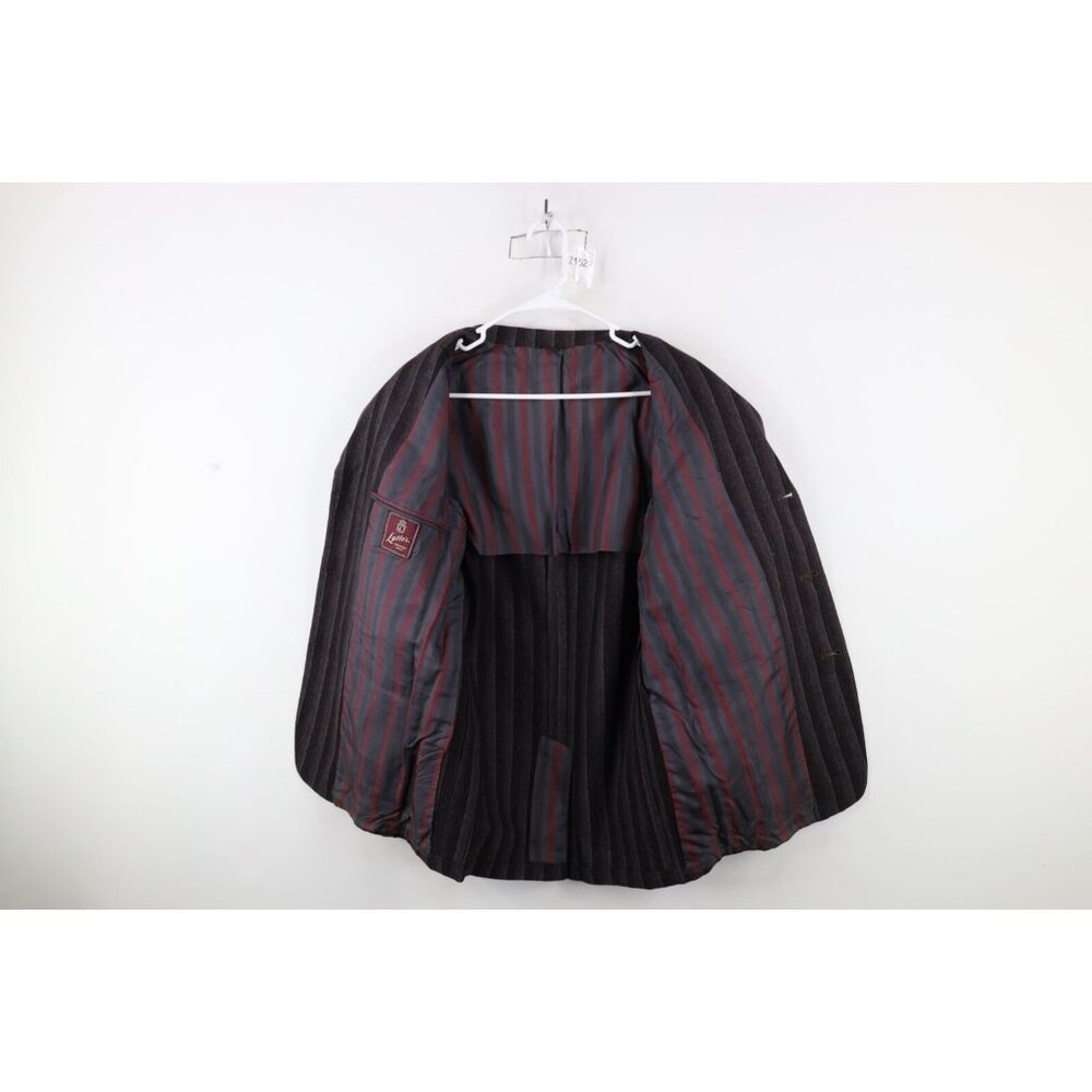 Vintage 50s 60s Rockabilly Mens 40R Wool Striped Blazer Suit Coat Jacket USA - Picture 9 of 14